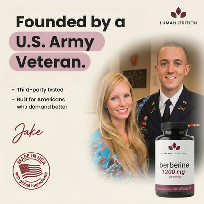 Berberine Supplement - Berberine HCL 1200mg Per Serving - 97% Berberine HCl - Vegan, Gluten Free - 60 Capsules