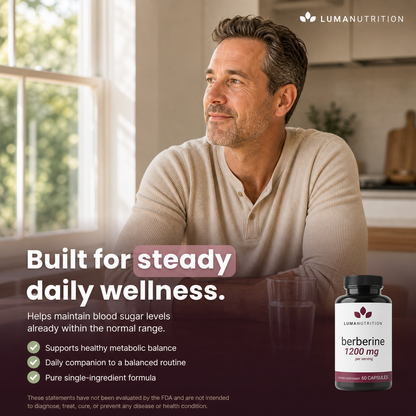 Berberine Supplement - Berberine HCL 1200mg Per Serving - 97% Berberine HCl - Vegan, Gluten Free - 60 Capsules